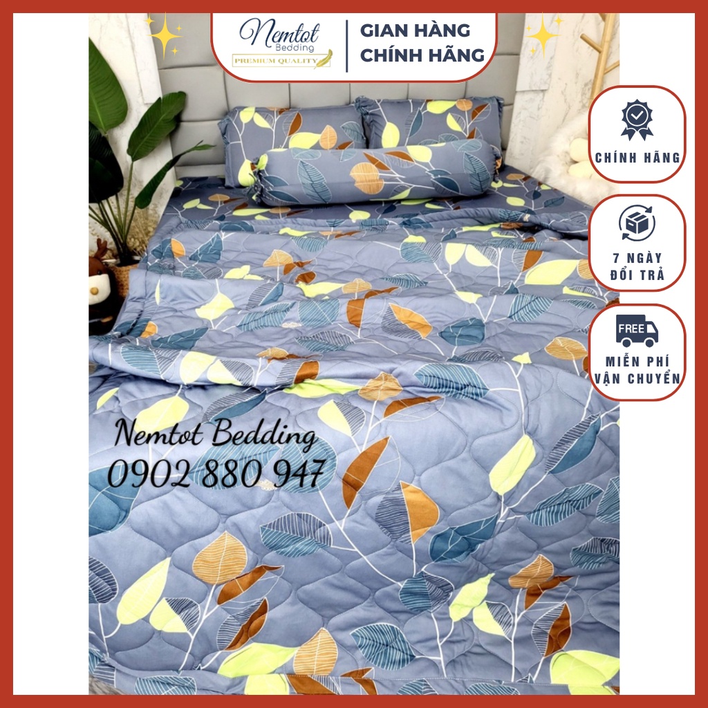 💕Ảnh ChụpThật💕 Trọn Bộ Chăn Ga Gối Thun Siêu Lạnh 3D Hàn Quốc Thoáng Mát, Bộ Ga Giường Đủ Size Nệm Giá Sỉ_Nemtot Bedding