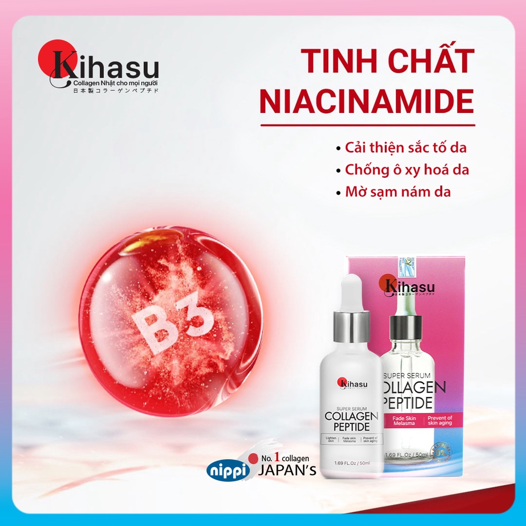 Serum KIHASU giảm mụn, mờ thâm, thu nhỏ lỗ chân lông, giúp trắng sáng da chai BIG 50ml