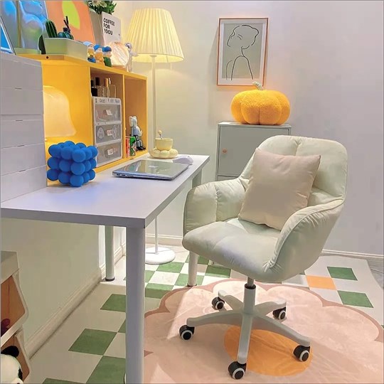 ♕❉▬Ghế trang điểm phòng ngủ bé gái, ghế máy tính đơn giản, ghế văn phòng học tập ký túc xá
