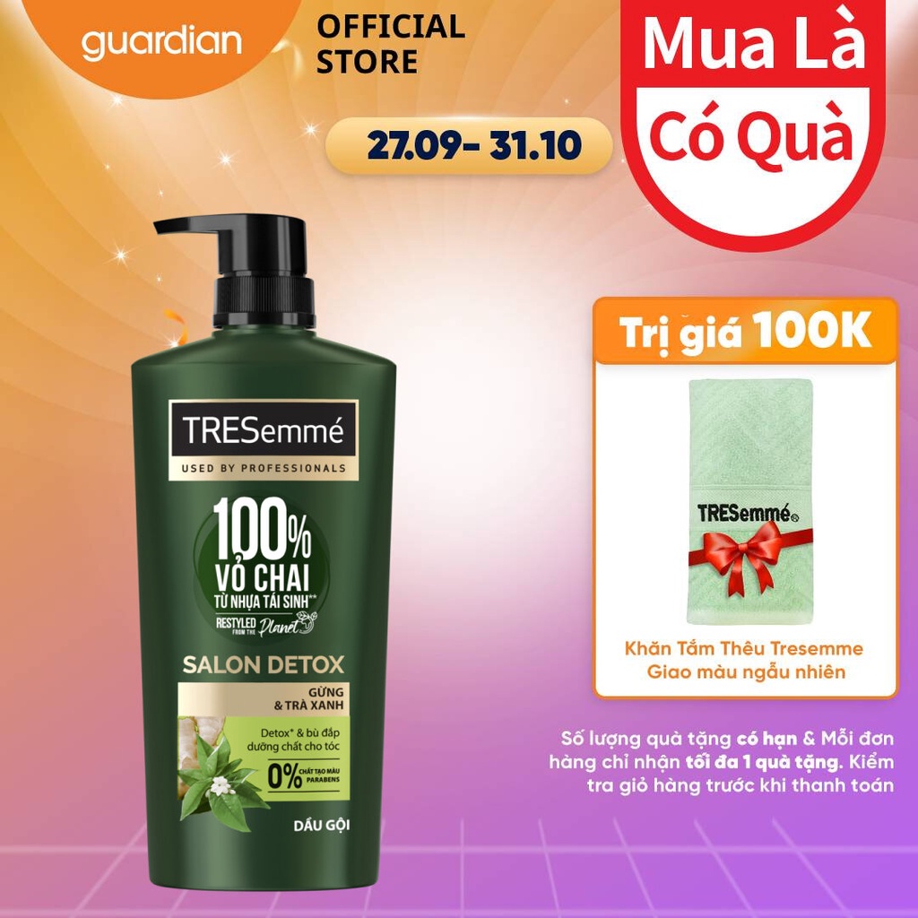 Dầu Gội Sạch Sâu TRESemmé Salon Detox Gừng & Trà Xanh 850Gr