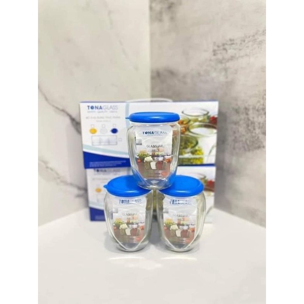 BỘ 3 HŨ THUỶ TINH CAO CẤP 500ML TONA GLASS CÓ HỘP