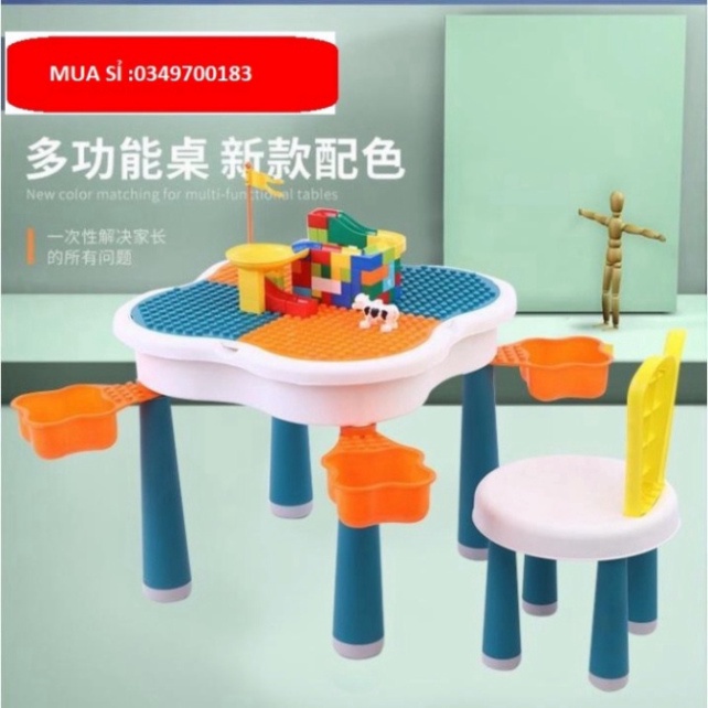 🔥 bàn lego đa năng hoa anh đào-Bàn học cho bé kèm-chi tiết Lego, cao cấp 🔥