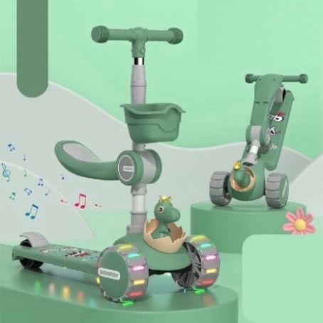 🍀XE TRƯỢT SCOTTER KIÊM XE CHÒI CHÂN PHÁT NHẠC- CÓ GHẾ NGỒI CHO BÉ🍀