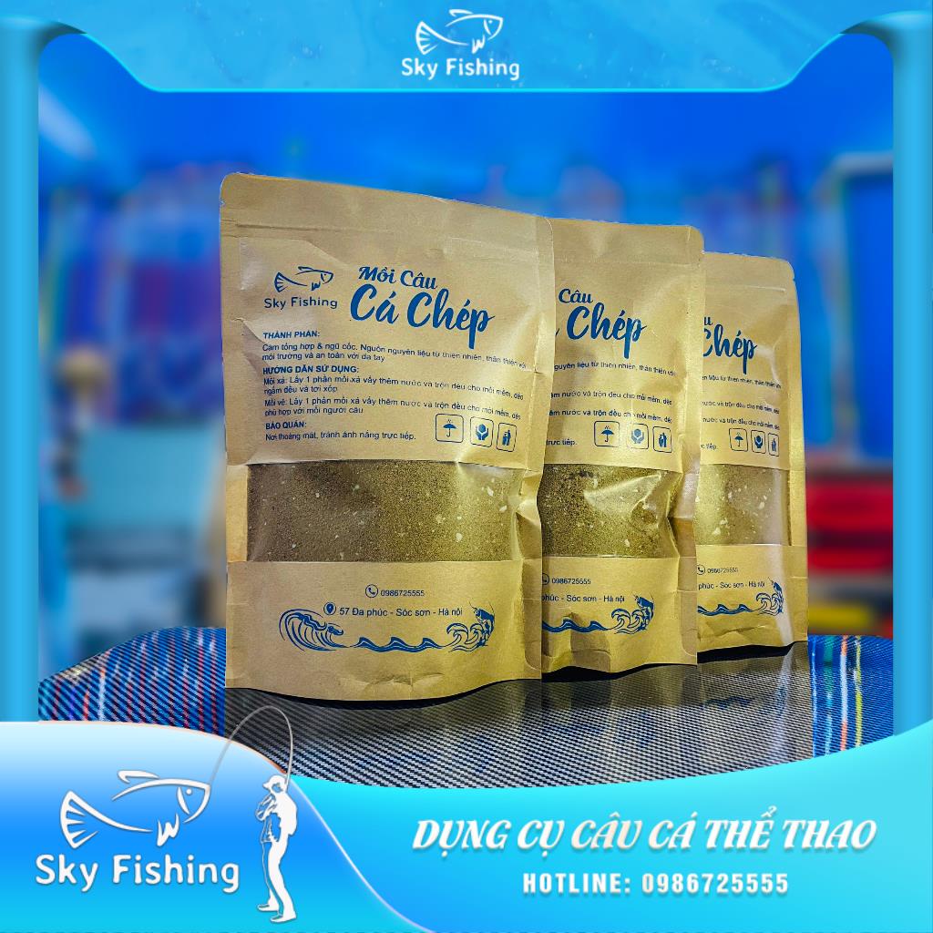 Mồi câu cá chép Sky Fishing - Cám cá chép ngũ cốc tự nhiên an toàn cho da tay