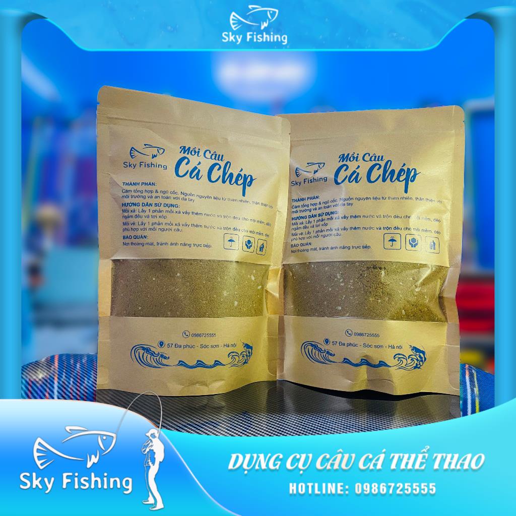 Mồi câu cá chép Sky Fishing - Cám cá chép ngũ cốc tự nhiên an toàn cho da tay