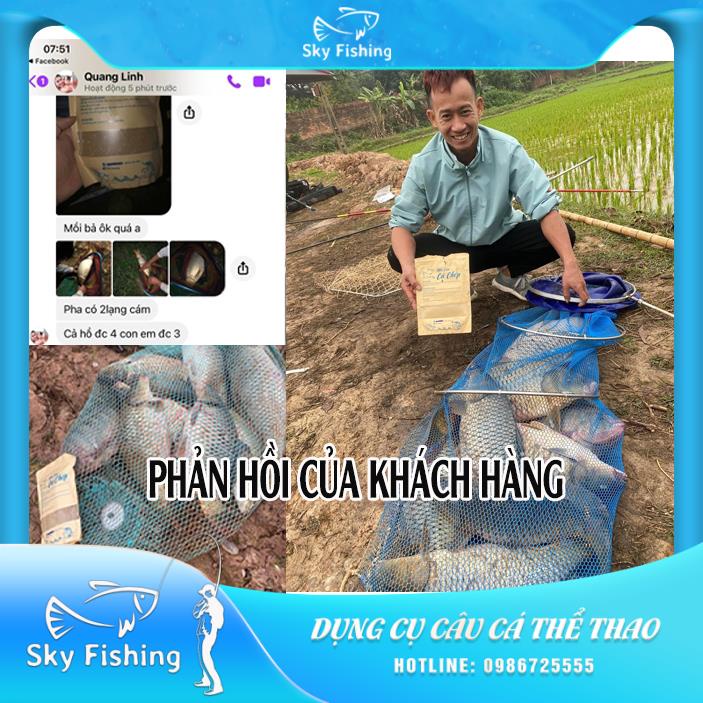Mồi câu cá chép Sky Fishing - Cám cá chép ngũ cốc tự nhiên an toàn cho da tay