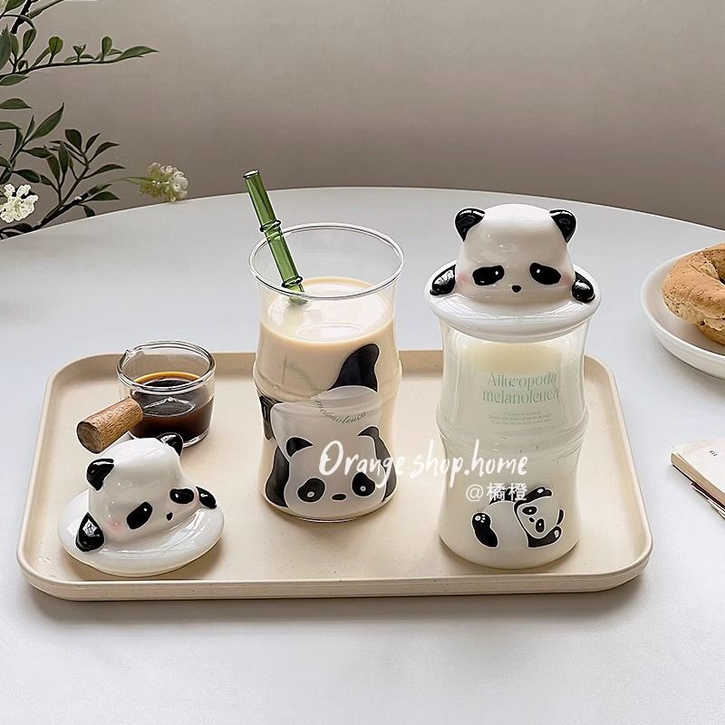 Dễ Thương Cốc Tre Uống Nước Ép Trái Cây Hình Gấu Trúc Đáng Yêu