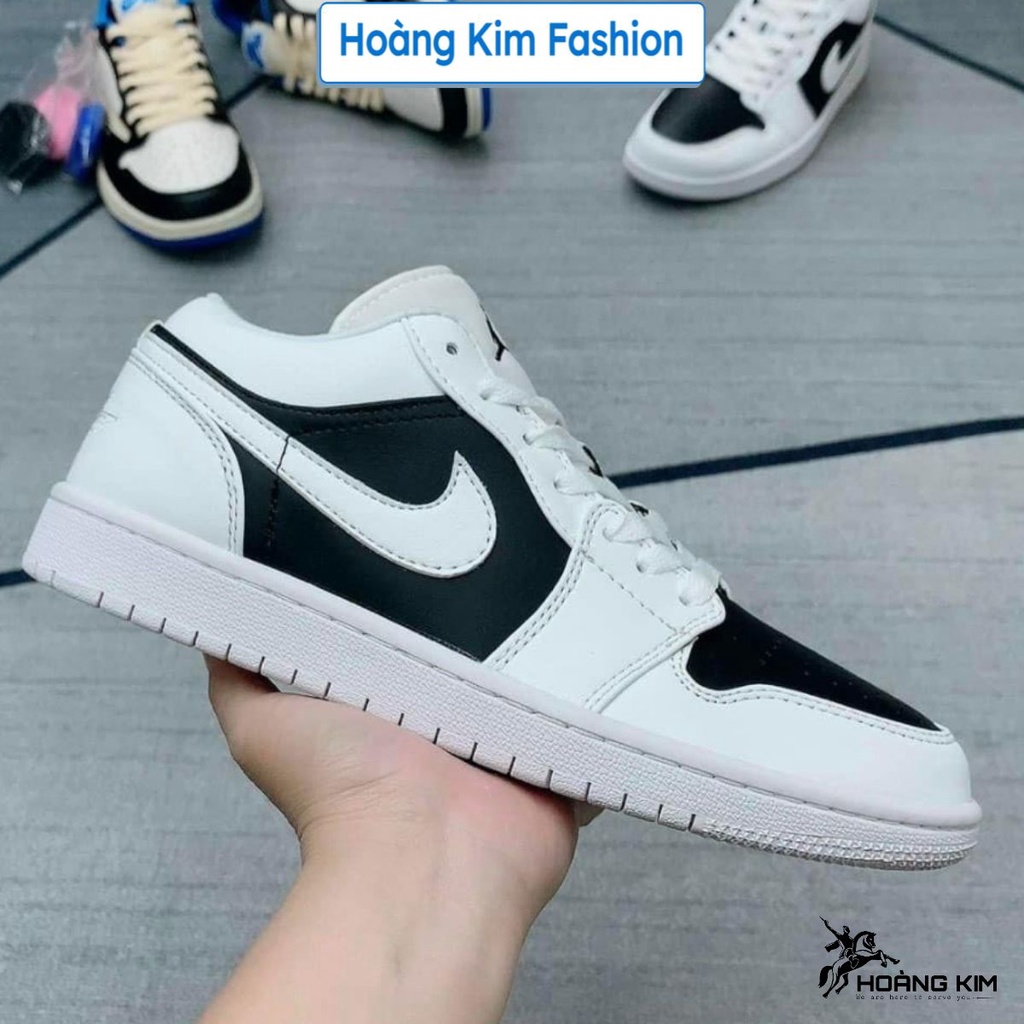 Giày Jordan Nam Nữ Thể Thao, Giày JD1 Cổ Thấp Panda Trắng Mũi Đen Thời Trang Hàng Đẹp Full Box