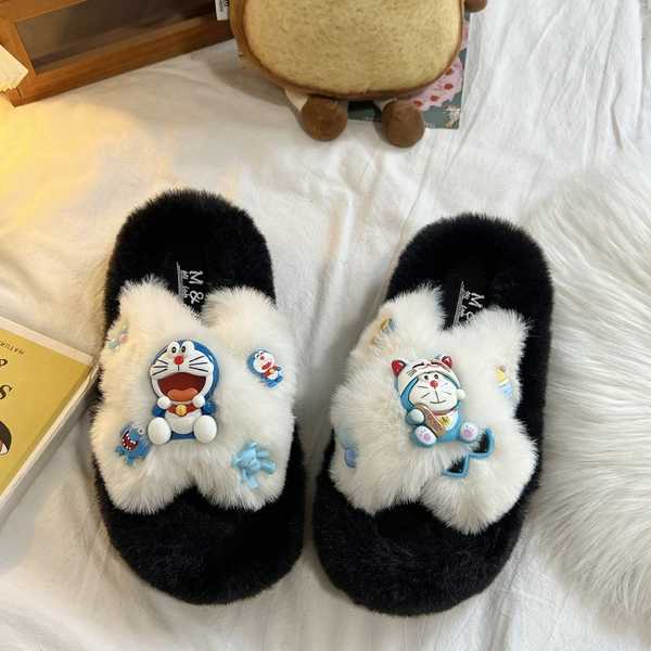 Doraemon Giày Lông Xù Kiểu Hoạt Hình Đáng Yêu Thời Trang Nhật Bản 2023