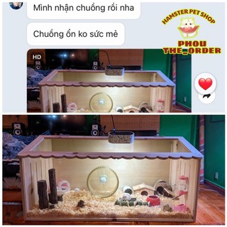 [ORDER ] Lồng chuồng gỗ mix mica cho hamster gà rutin size 80