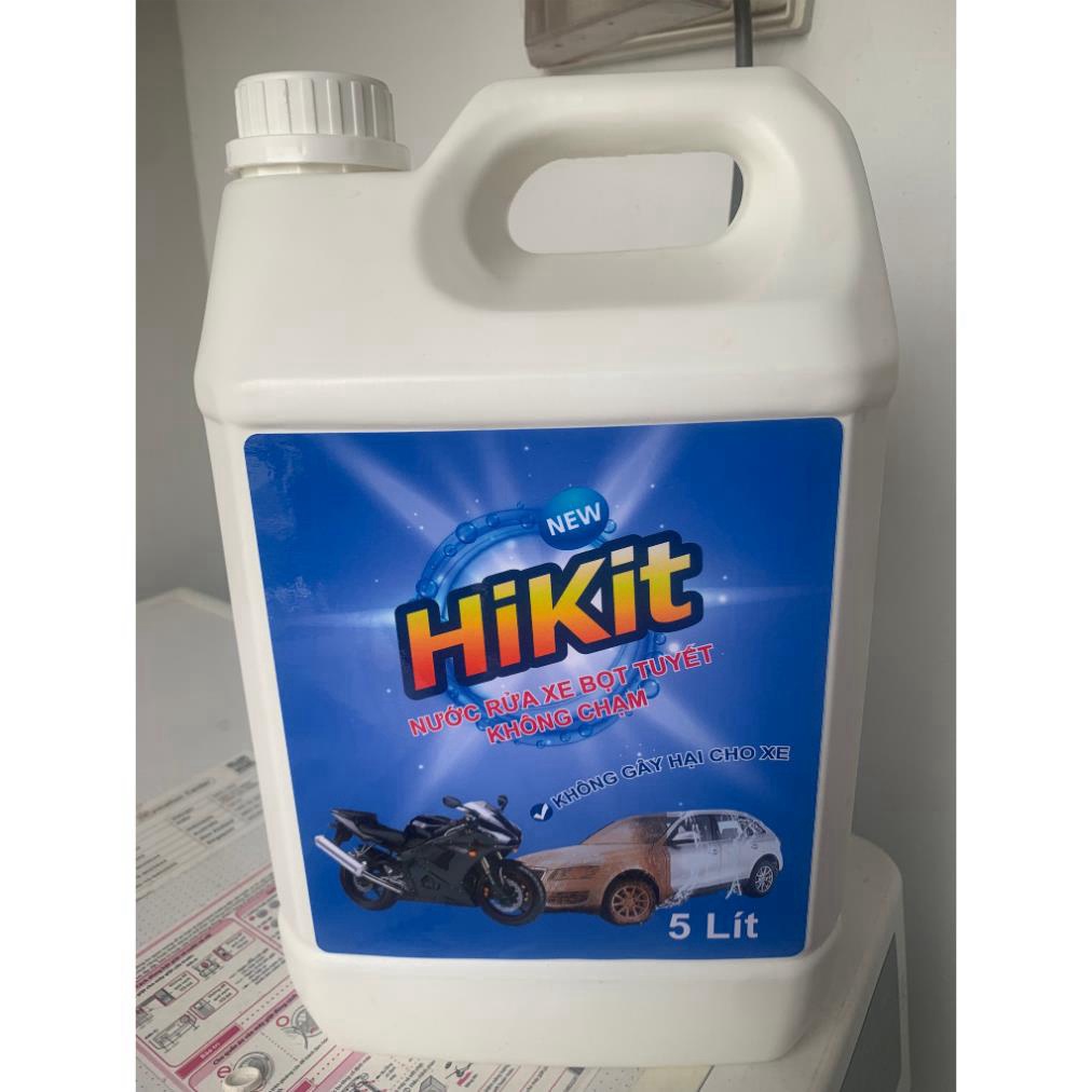 Mới nhất - Nước rửa xe ô tô, xe máy bọt tuyết - không chạm HiKit - Can 5L - Hàng chuẩn