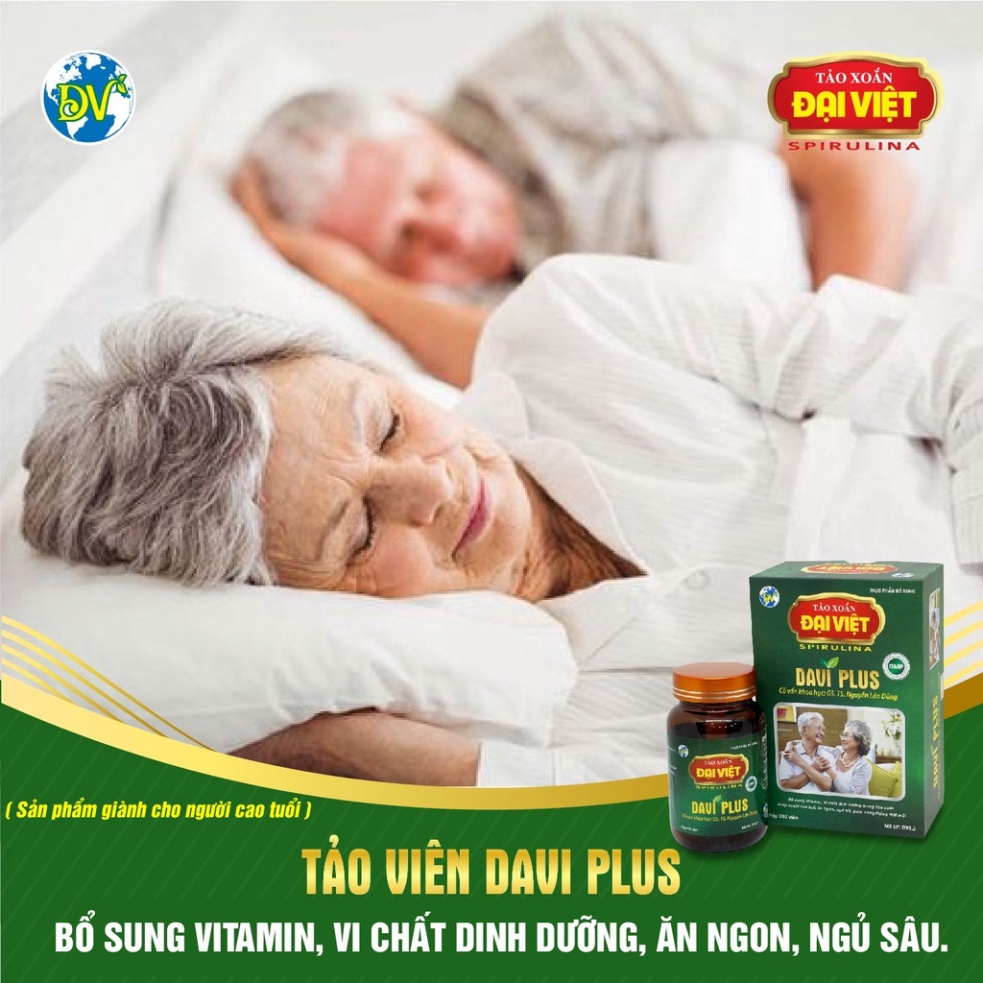 Tảo xoắn DAVI PLUS Đại Việt - Giúp ăn ngon, ngủ sâu giấc hơn ở người cao tuổi
