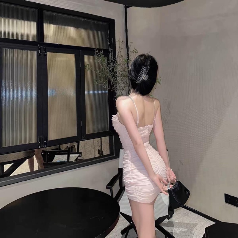 D90 Đầm Thun Body Nữ Hai Dây Khoét Eo 21Room Tôn Dáng Sexy Thời Trang Nữ Dự Tiệc