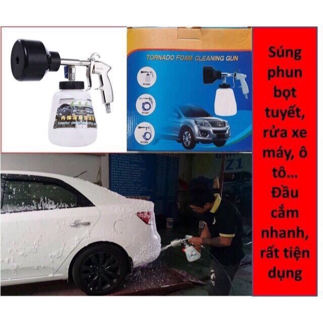 Mới nhất - Súng phun tạo bọt tuyết +  1 lít để rửa xe Đài loan dùng cho máy nén khí - Hàng chuẩn