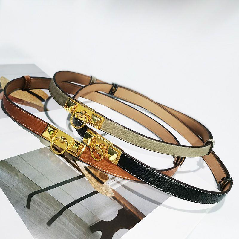Hermes Thắt Lưng Da Bò Mỏng Phong Cách retro Cho Nữ
