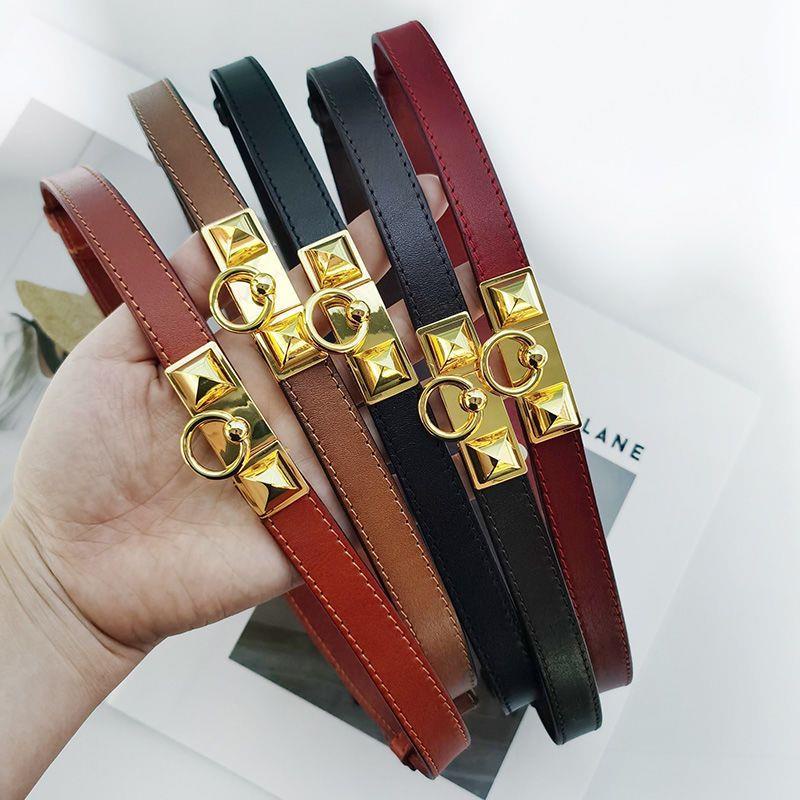 Hermes Thắt Lưng Da Bò Mỏng Phong Cách retro Cho Nữ