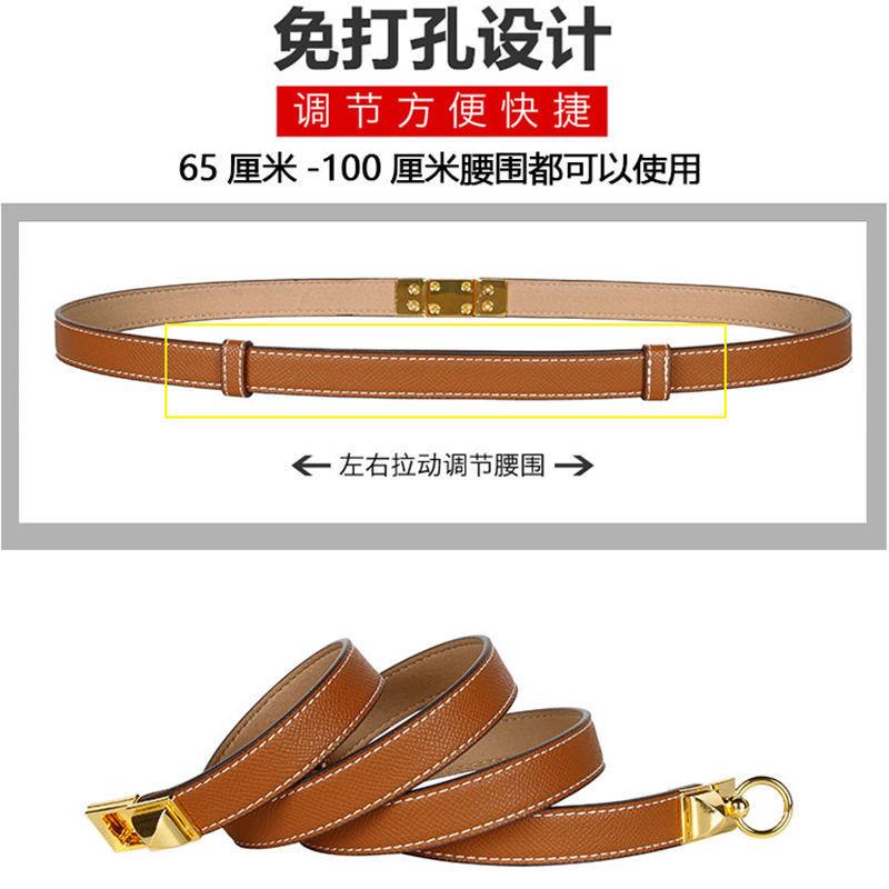 Hermes Thắt Lưng Da Bò Mỏng Phong Cách retro Cho Nữ