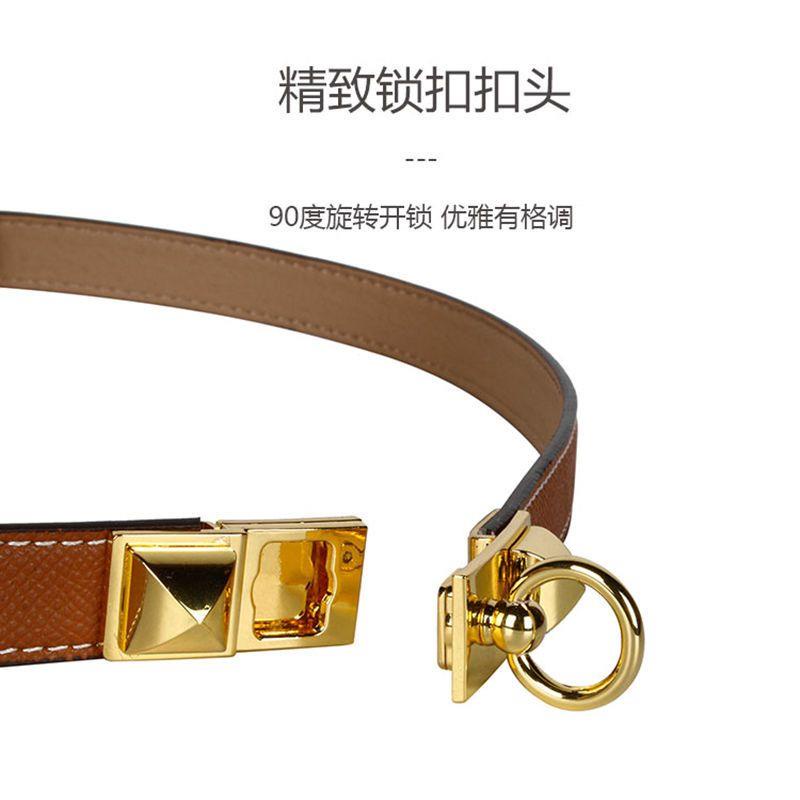 Hermes Thắt Lưng Da Bò Mỏng Phong Cách retro Cho Nữ