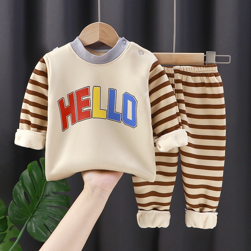 Bộ nỉ bông cho bé,bộ quần áo nỉ bên trong lót lông mềm mịn cho bé, hàng chuẩn QCCC cho bé 10-22kg|SAM BABY