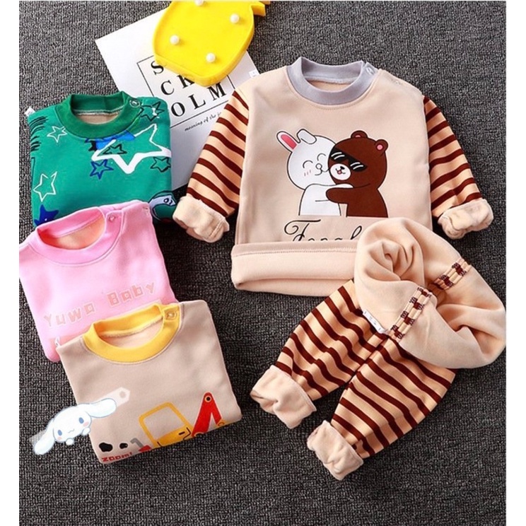 Bộ nỉ bông cho bé,bộ quần áo nỉ bên trong lót lông mềm mịn cho bé, hàng chuẩn QCCC cho bé 10-22kg|SAM BABY