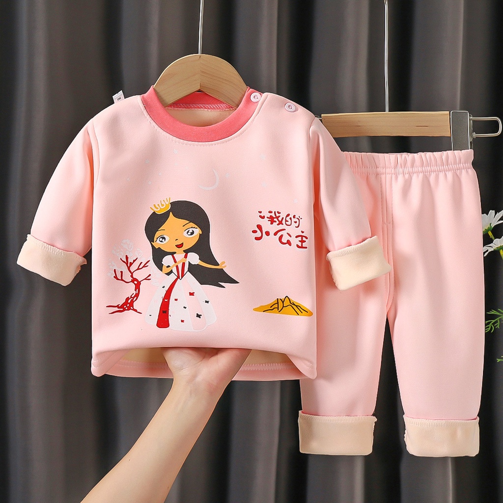 Bộ nỉ bông bé gái bé trai dày dặn, bộ thu đông lót bông mềm mịn cho bé, hàng chuẩn QCCC cho bé 10-22kg SAM BABY