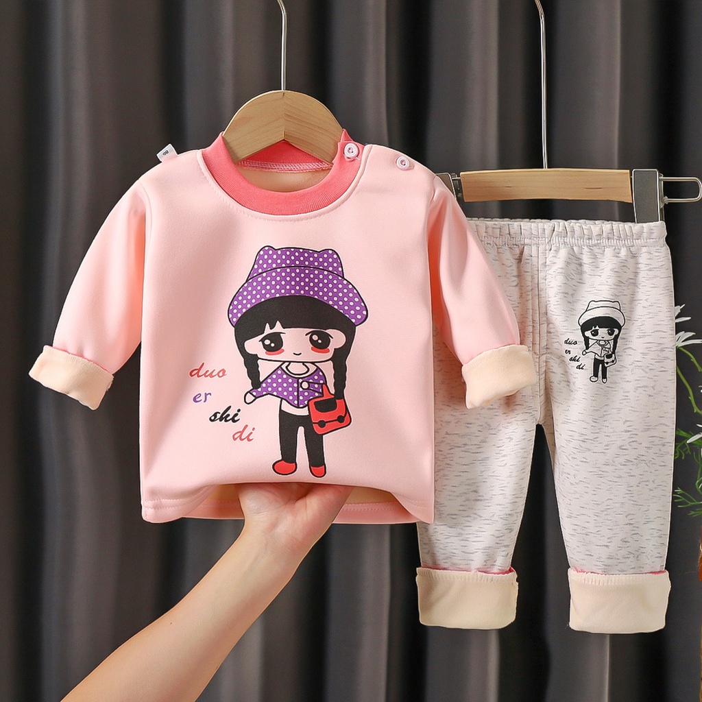 Bộ nỉ bông bé gái bé trai dày dặn, bộ thu đông lót bông mềm mịn cho bé, hàng chuẩn QCCC cho bé 10-22kg SAM BABY