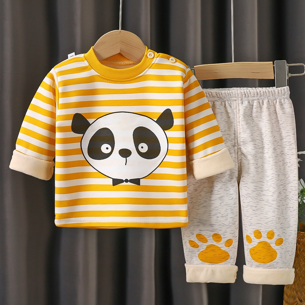 Bộ nỉ bông bé gái bé trai dày dặn, bộ thu đông lót bông mềm mịn cho bé, hàng chuẩn QCCC cho bé 10-22kg SAM BABY