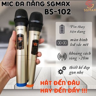 Bộ 2 micro - micro không dây đa năng sgmax bs-102 - micro không dây chuyên nghiệp zl- 08.58.58.95.95