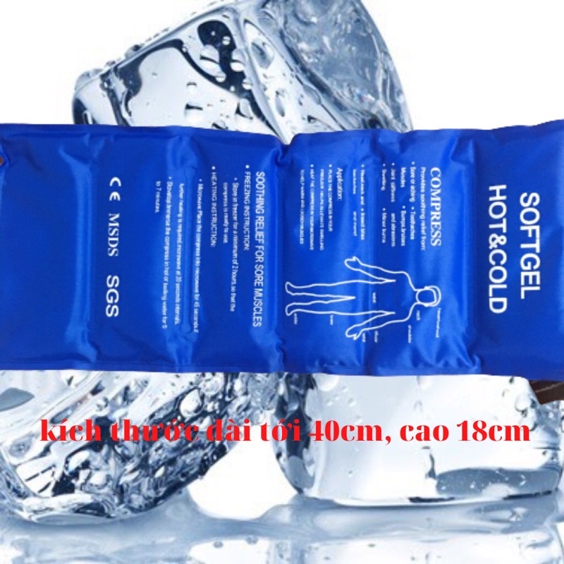 Túi chườm đá gel y tế - Dùng sau phẫu thuật, chấn thương, bản rộng 45x18cm có thể tái sử dụng