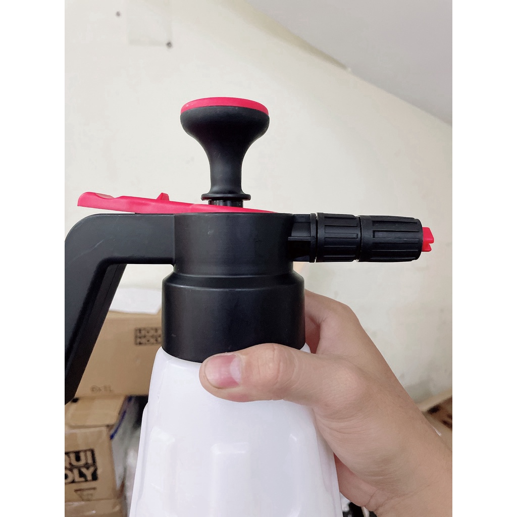 Mới nhất - Bình xịt bọt tuyết rữa xe cầm tay có van bơm siêu bọt siêu dầy 1.5L chuyên dùng rửa xe - Hà