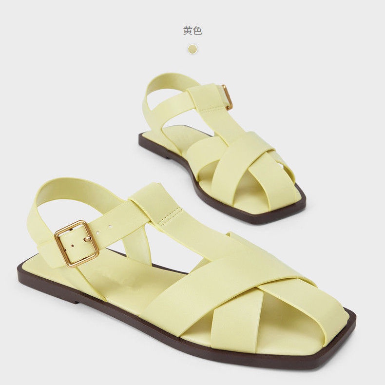 Giày Sandal Bít Mũi Đế Bằng Thiết Kế Đục Lỗ Thời Trang Mùa Hè Hàng Mới 2022