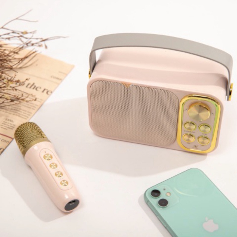 Loa Karaoke Bluetooth Mini YS-103 Kèm 1 Micro Không Dây Công Suất 5W Âm Thanh Siêu Hay-Loa Karaoke Mini Bluetooth