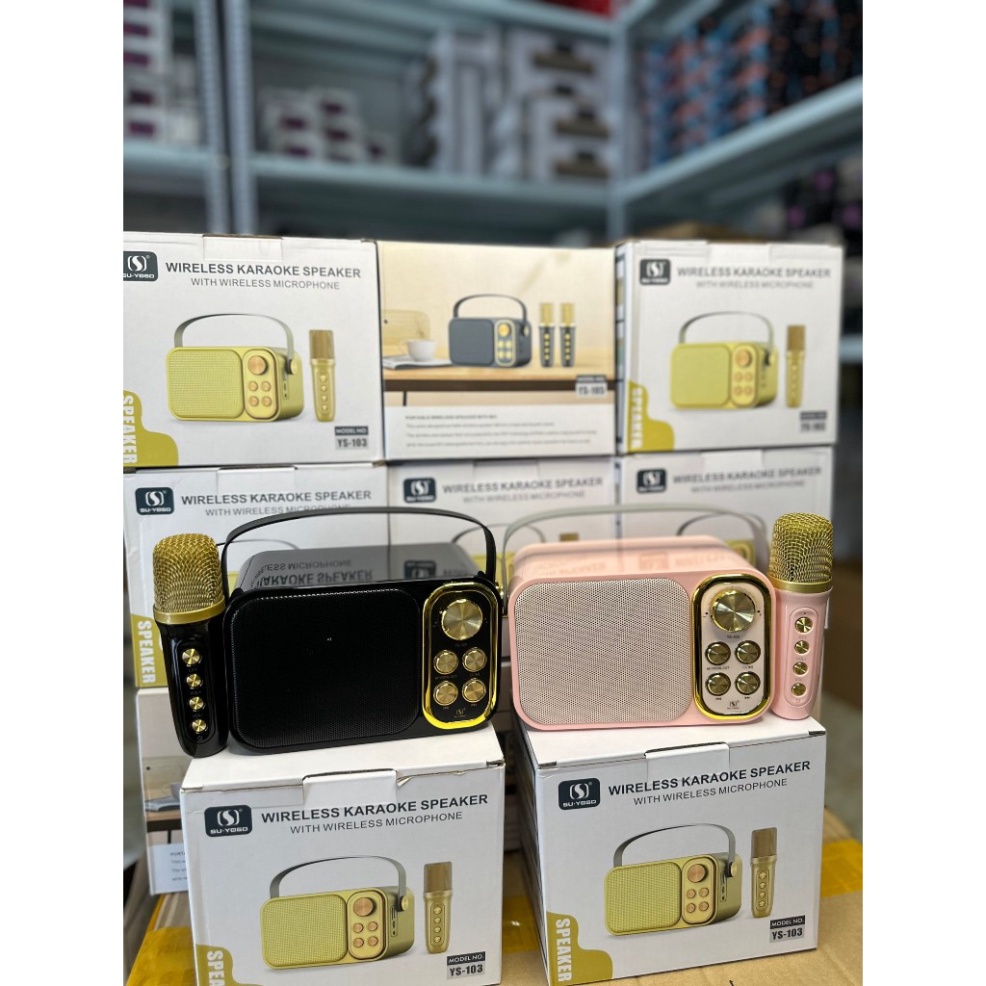 Loa Karaoke Bluetooth Mini YS-103 Kèm 1 Micro Không Dây Công Suất 5W Âm Thanh Siêu Hay-Loa Karaoke Mini Bluetooth