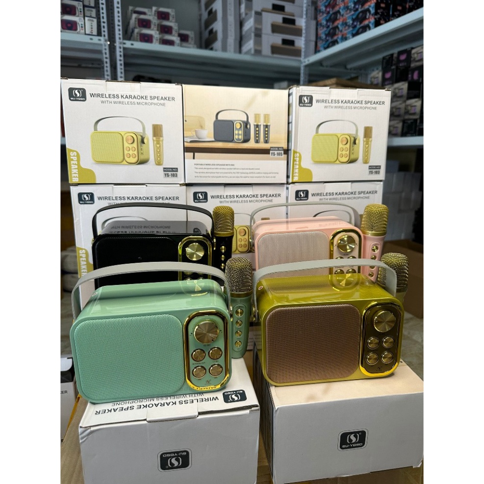 Loa Karaoke Bluetooth Mini YS-103 Kèm 1 Micro Không Dây Công Suất 5W Âm Thanh Siêu Hay-Loa Karaoke Mini Bluetooth