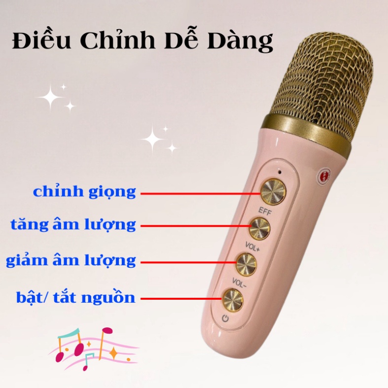 Loa Karaoke Bluetooth Mini YS-103 Kèm 1 Micro Không Dây Công Suất 5W Âm Thanh Siêu Hay-Loa Karaoke Mini Bluetooth