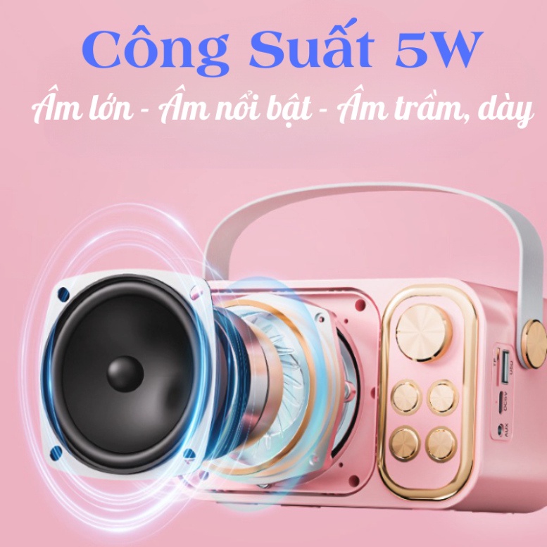 Loa Karaoke Bluetooth Mini YS-103 Kèm 1 Micro Không Dây Công Suất 5W Âm Thanh Siêu Hay-Loa Karaoke Mini Bluetooth