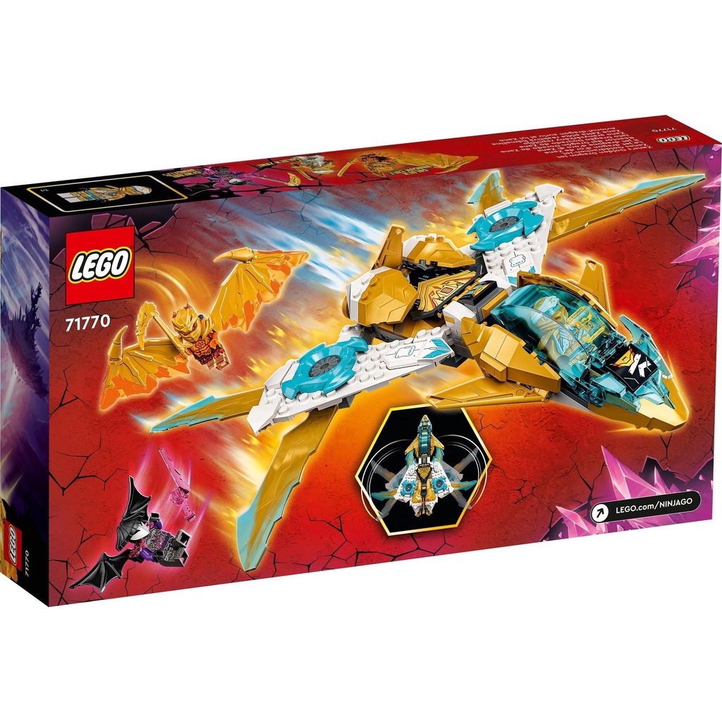 [Mã LEGOSPT10 giảm 10% đơn 999K] LEGO Ninjago 71770 Phi cơ rồng vàng của Zane (258 chi tiết)