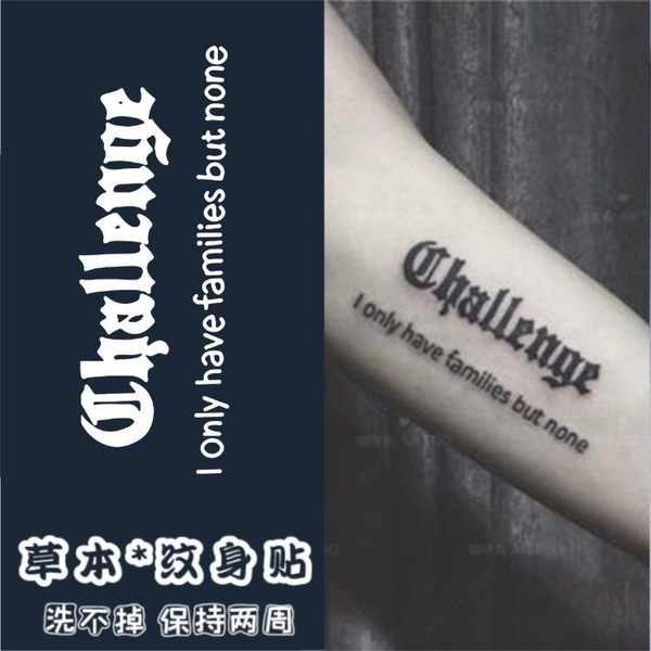Hình xăm 15 ngày chống nước xăm 15 ngày Miếng dán hình xăm màu đen đậm thảo dược nước trái cây không thấm nước lâu dài mô phỏng cánh tay nam nữ gothic hình xăm chữ cái tiếng Anh