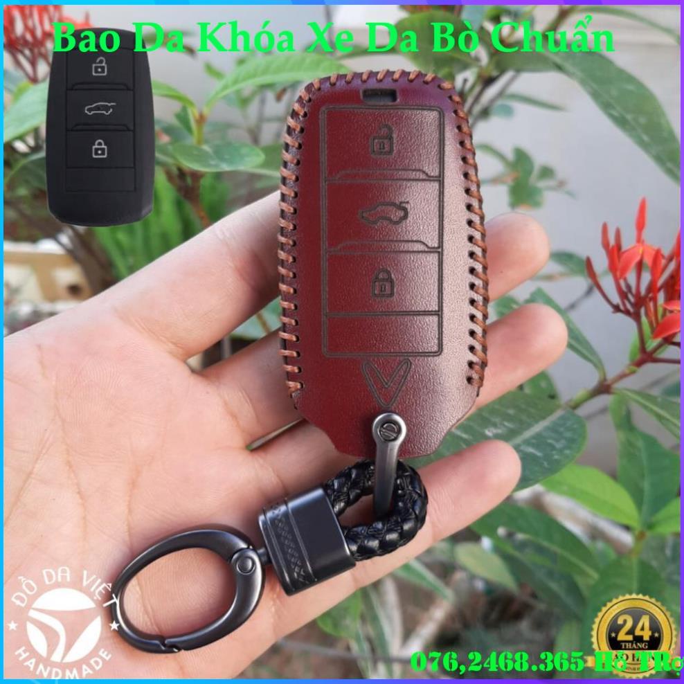 1 Bao Da Chìa Khoá Ô Tô XE ĐIỆN VINFAST VF5 Da thật bảo hành 2 năm