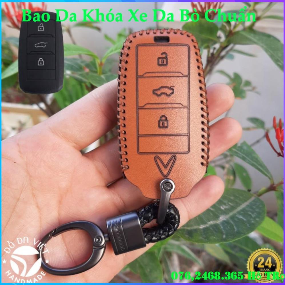 1 Bao Da Chìa Khoá Ô Tô XE ĐIỆN VINFAST VF5 Da thật bảo hành 2 năm