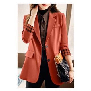 [Yumi Shop] Áo khoác vest nữ tay phối caro