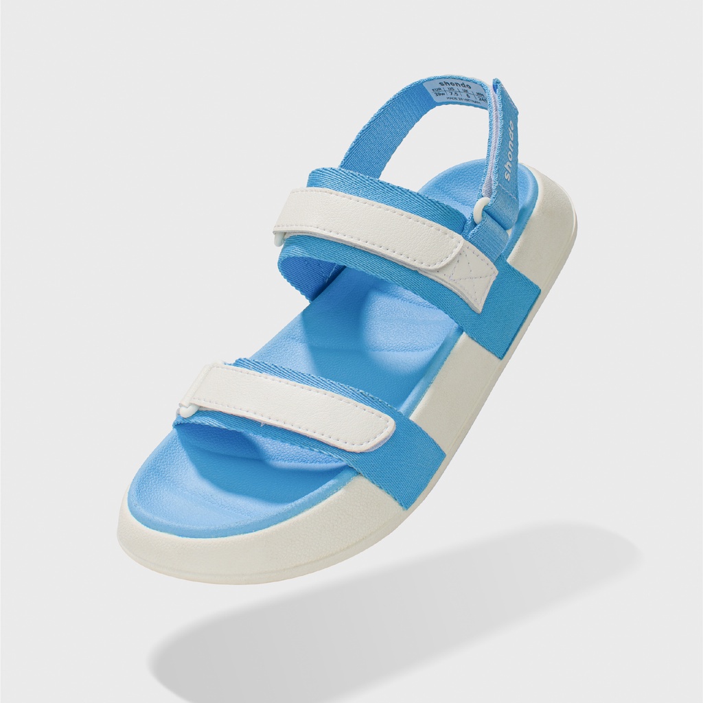 Giày Sandals Nữ Shondo Floral Trắng Xanh Dương FLR0034