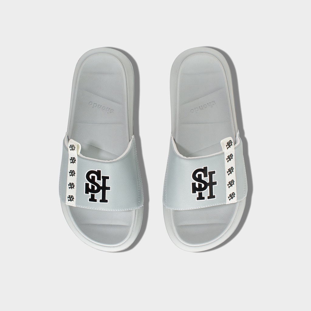 Dép Trendy III Thêu Chữ SH Shondo Full Xám TRE2222