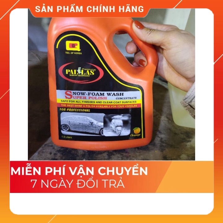 Mới nhất - nước rửa xe bọt tuyết siêu bóng Pallas 1,5l - Hàng chuẩn