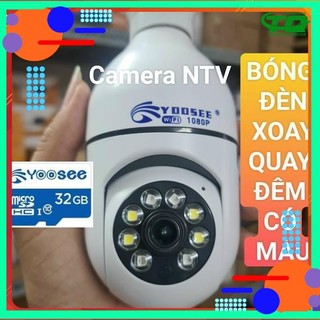 Camera yoosee ip wifi yoosee 8 led xài đuôi bóng đèn dòng 220v xoay 360 độ 2.0mps - 1080p
