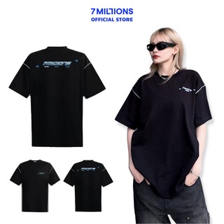 Áo thun unisex cổ tròn 7millions modernism - màu đen - 100% cotton 2 chiều - form oversize