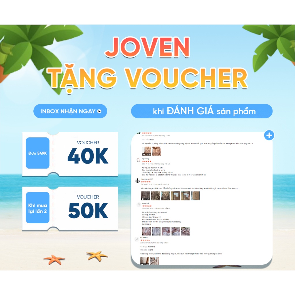 VOUCHER ĐẾN 200K 10.10 - JOVEN Đầm Ngắn Tay Bồng Chất Liệu Organza Sang Trọng