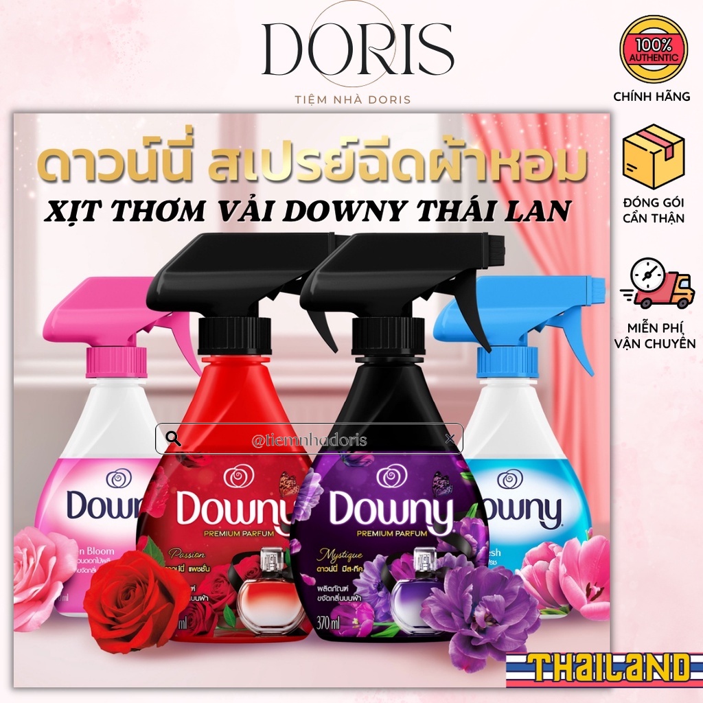 🇹🇭 Xịt Thơm Quần Áo Downy Thái Lan 370ML Khử Mùi Hôi Trên Vải, Rèm, Màn, Ghế, Giường Chăn Nệm