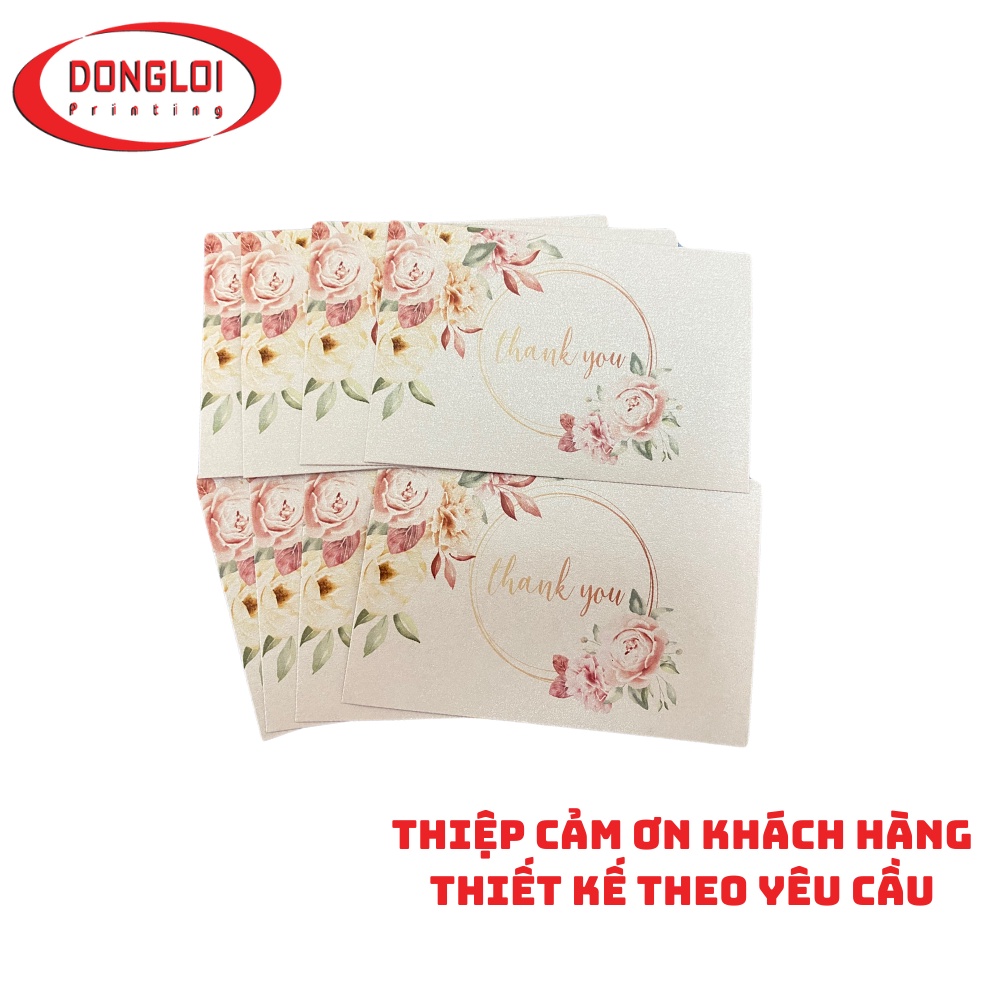 Thiệp Cảm Ơn Khách Hàng 2 Mặt - Combo 100 Card Cảm Ơn, Card Thank You Dành Cho Khách Hàng