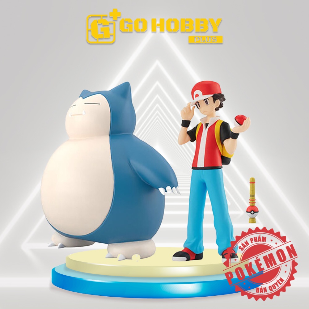 BANDAI | Pokémon Scale World - Kanto Region ~ Red & Snorlax & Pokémon Flute | Đồ chơi mô hình CandyToys tỉ lệ 1/20